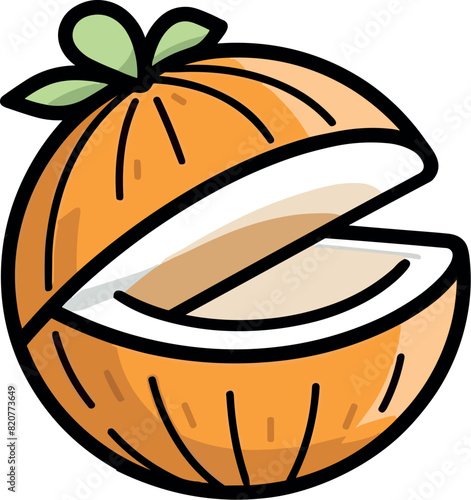 Vector illustration of a beautiful and delicious coconut