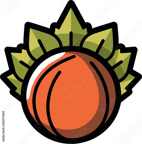 Vector illustration of a beautiful and delicious chestnut