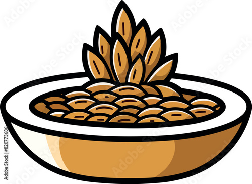 Vector illustration of a beautiful and delicious flaxseed