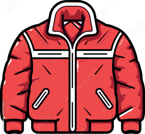 Vector illustration of a beautiful and stylish red winter jacket