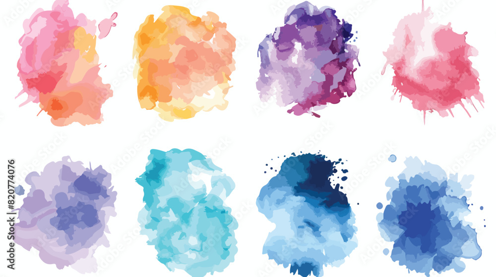 Hand drawn watercolor abstract stain collection Vector