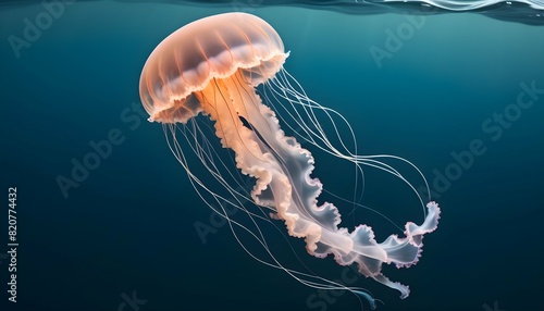 A Graceful Jellyfish Drifting With The Ocean Curre © Mahinoor
