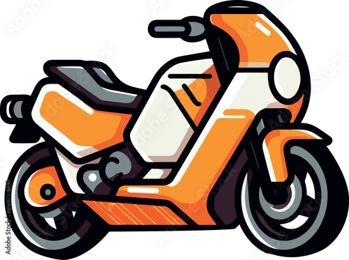 Vector of a modernorange motor bike