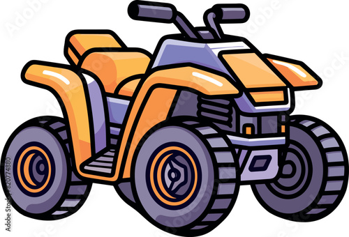 Vector of a modern orange quadbike