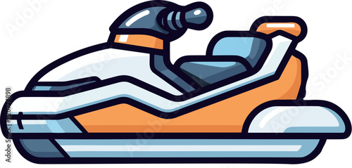 Vector of a white and orange jetski
