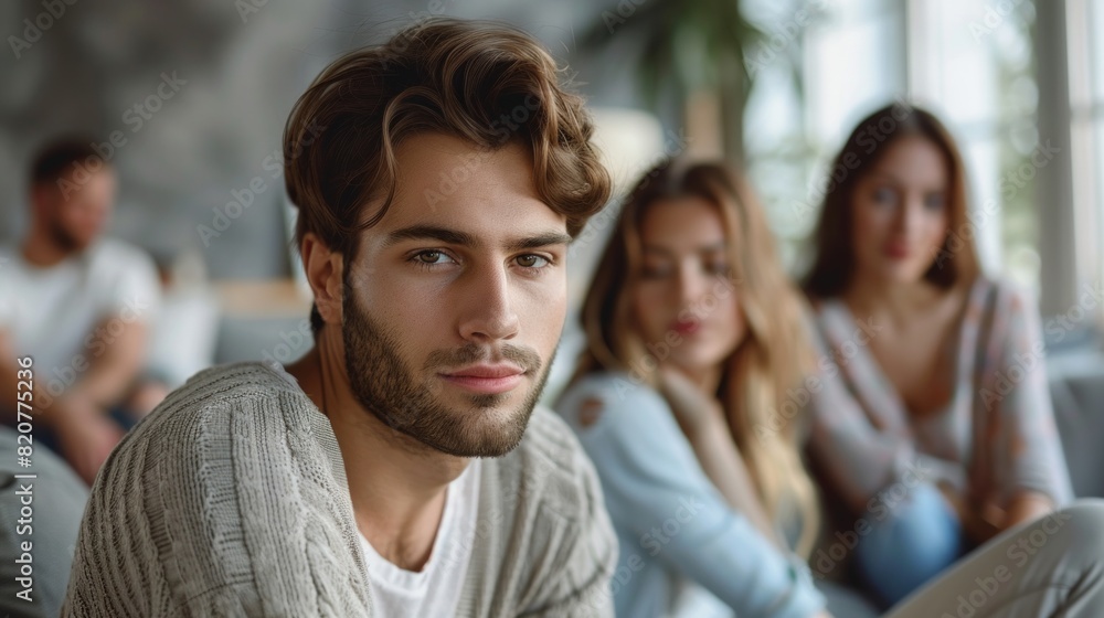 young man with two young woman, love triangle, outdoors shot young man with two young woman, love triangle, outdoors shot