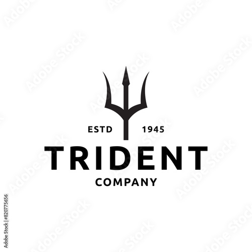 Trident logo vector design concept isolated on white background