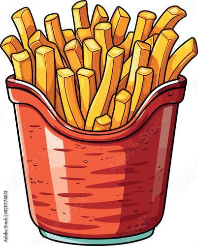 Vector illustration of delicious and tasty fries.
