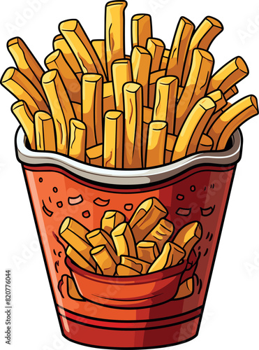 Vector illustration of delicious and tasty fries.