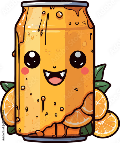 Vector illustration of a can of delicious and tasty orange juice.