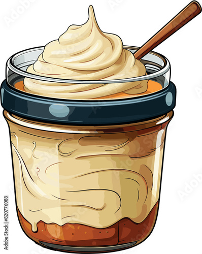 Vector illustration of a delicious and tasty mayonnaise sauce.