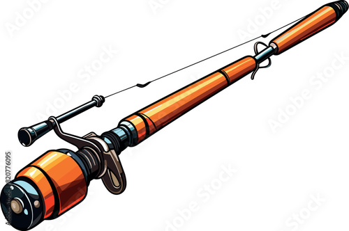 Vector illustration of a fishing rod.