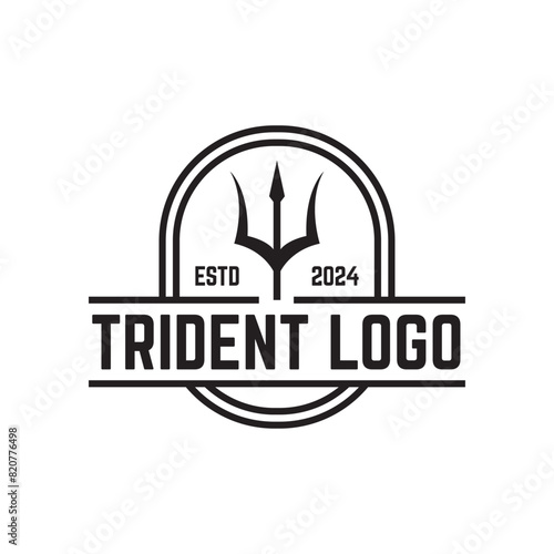 Trident logo vector design concept isolated on white background
