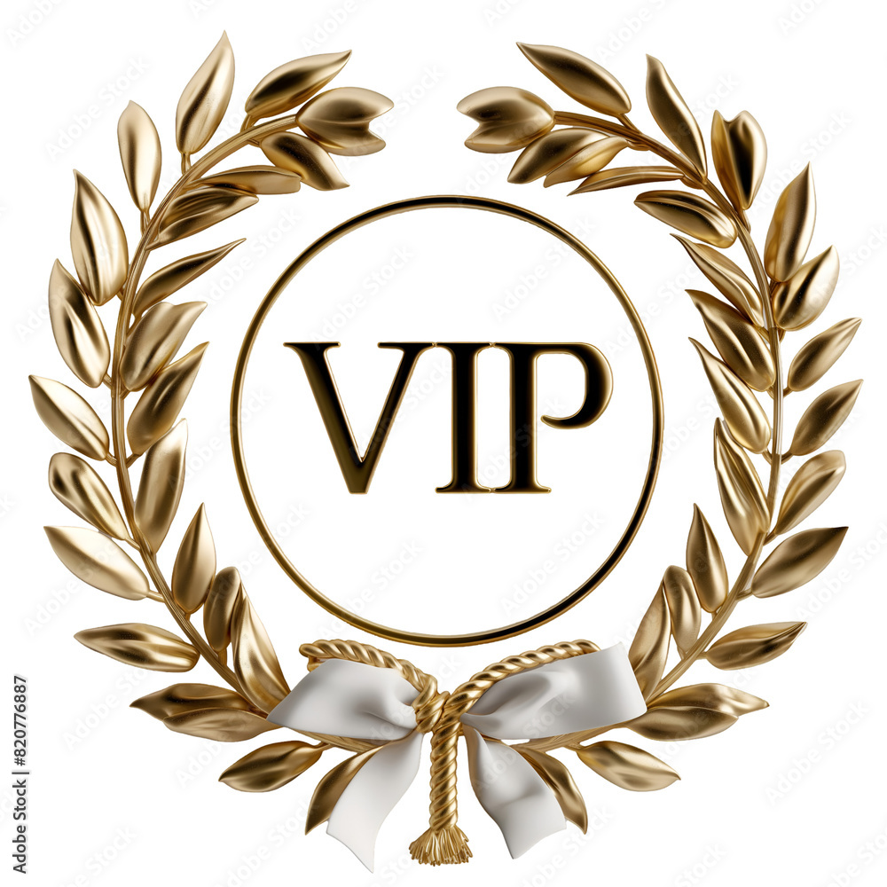 Obraz premium vip invitation word in golden wreath