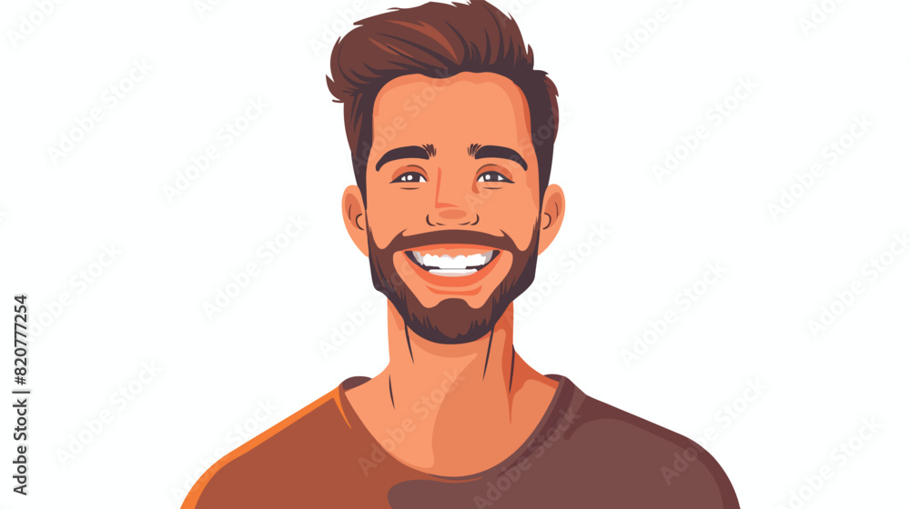 Happy handsome man on white background Vector illustration