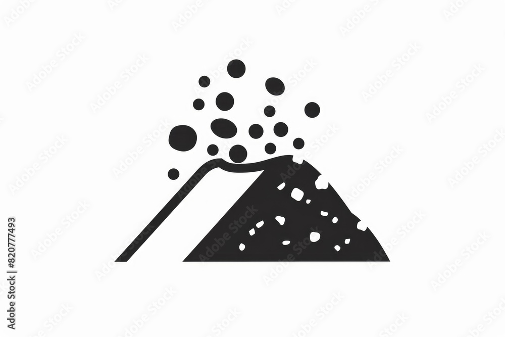 A black and white image of a mountain with rocks. Suitable for nature and travel concepts