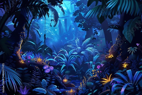 Luminous Jungle Pathway Scene