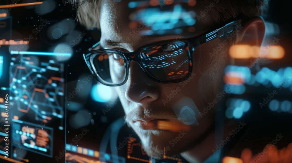 Programmer with Futuristic Interface