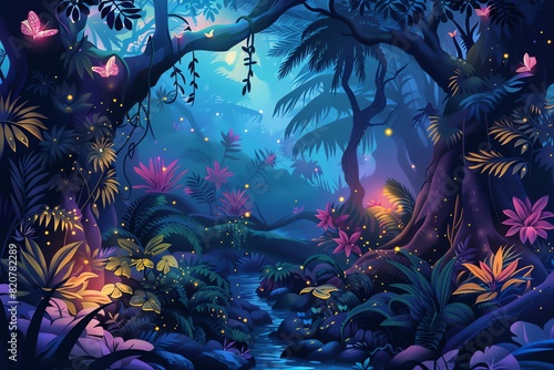 Jungle Night Lights background