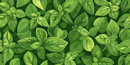 Basil leaves on a dark background