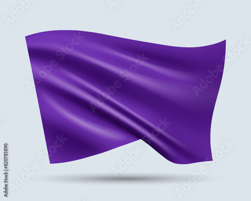 Vector illustration of 3D-looking indigo color flag template isolated on light background. Created using gradient meshes, EPS 10 vector