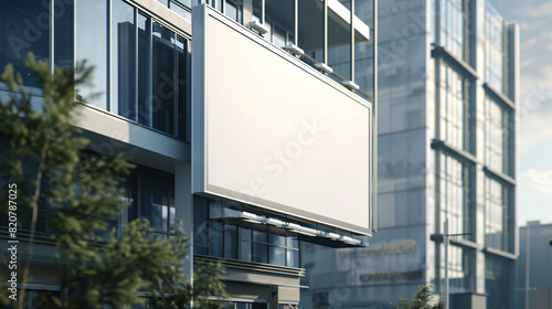 Empty urban advertisement space on a contemporary building exterior