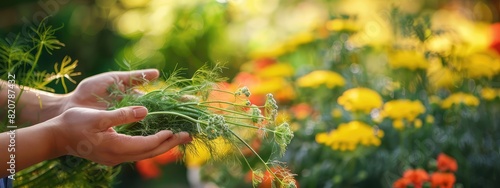 Harvest in the hands of a woman in the garden. Selective focus. © Яна Ерік Татевосян