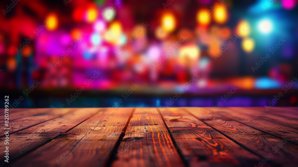 Wooden table with blurred background Wooden table with blurred background