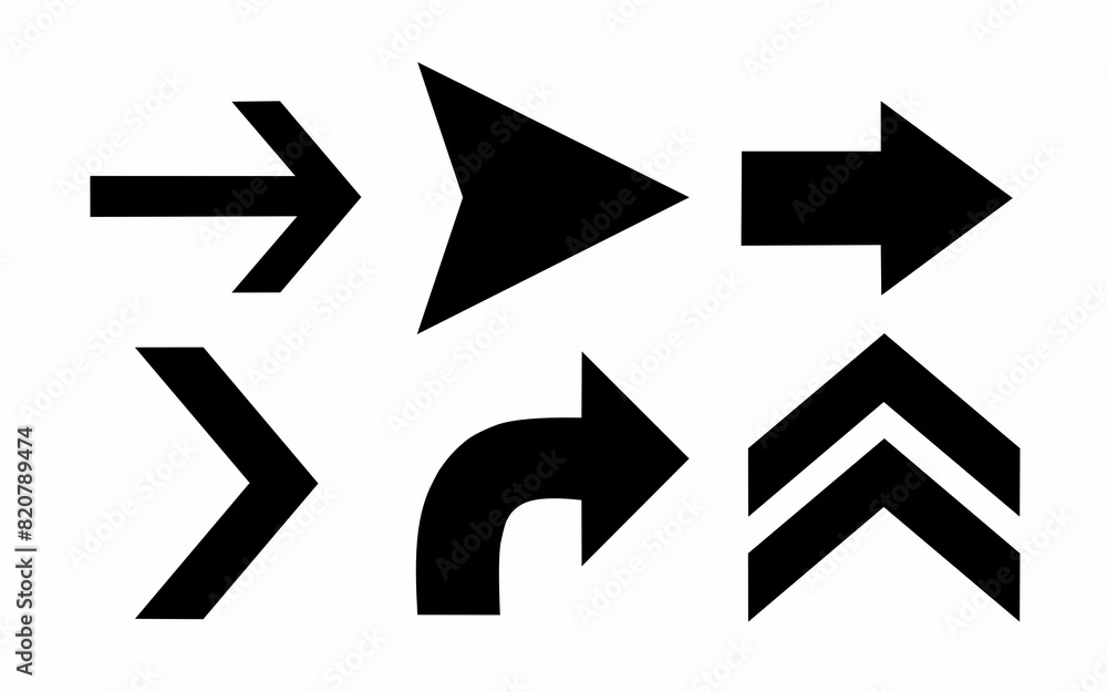 vector collection of arrows with various shapes. vector direction signs vector collection of arrows with various shapes. vector direction signs