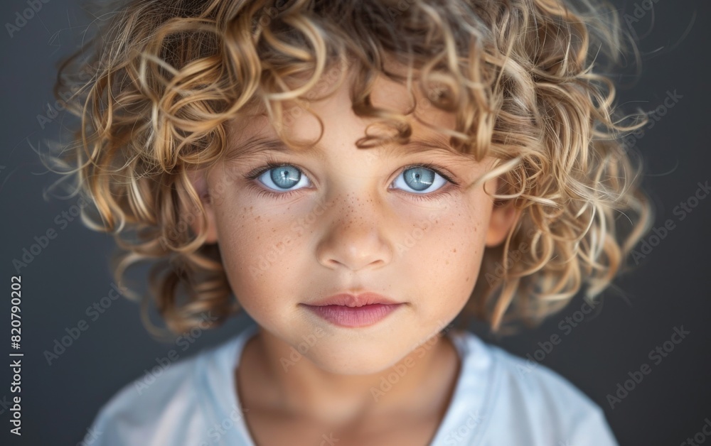 Close-up view of a toddler with blue eyes, Caucasian descent Close-up view of a toddler with blue eyes, Caucasian descent