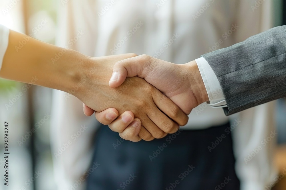 Close up image of two people shaking hands, ideal for business and partnership concepts Close up image of two people shaking hands, ideal for business and partnership concepts