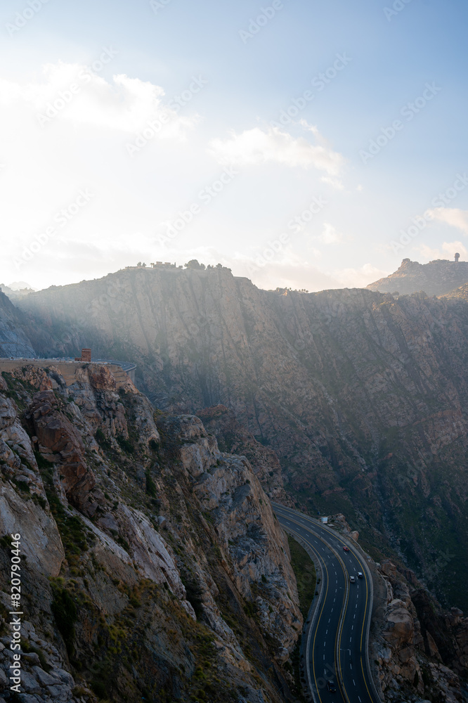 Fototapeta premium Landscape view of Taif Mountain road, Saudi Arabia