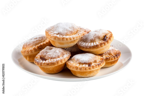 Wallpaper Mural Enchanting Delights: Mini Pies Dusted in Snow on a White or Clear Surface PNG Transparent Background. Torontodigital.ca