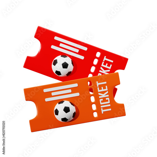 3D illustration of Football ticket