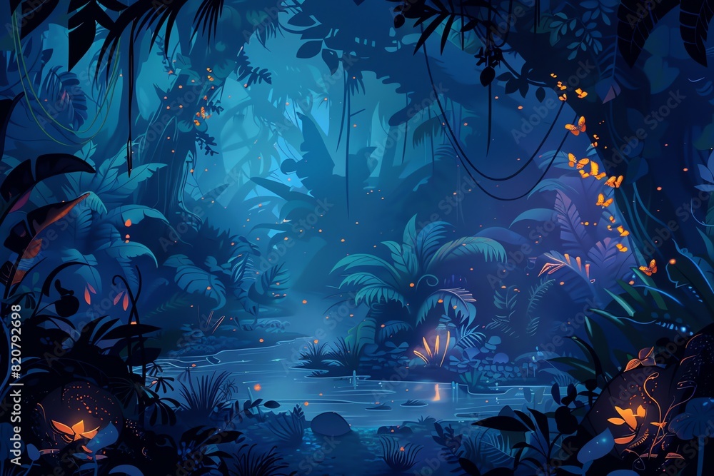 Obraz premium Jungle Night Lights background