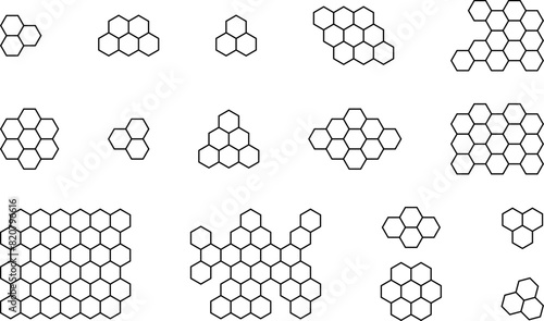 Honeycomb icon. Honeycomb bee natural icons set. Yellow honeycomb symbol. Honeycomb Hexagons. Vector illustration