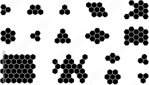 Honeycomb icon. Honeycomb bee natural icons set. Yellow honeycomb symbol. Honeycomb Hexagons. Vector illustration