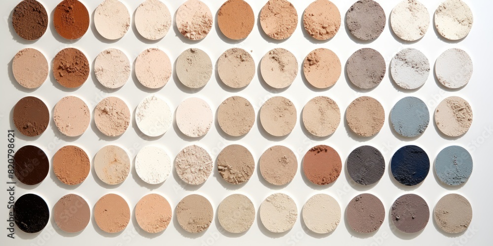Diverse Palette of Eyeshadows with Cracked Surface Diverse Palette of Eyeshadows with Cracked Surface