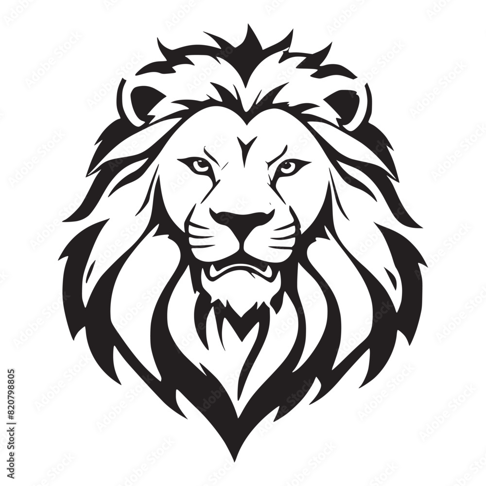 Fototapeta premium Lion faces to the front