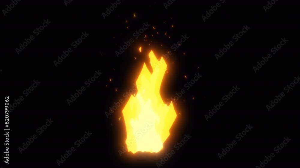 3D rendered animation of a fire isolated on the empty black background 3D rendered animation of a fire isolated on the empty black background