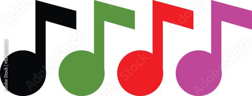 music note icon Music notes icon. Musical key signs. Vector symbols on white background. Music note or eight note flat icon for apps and websites