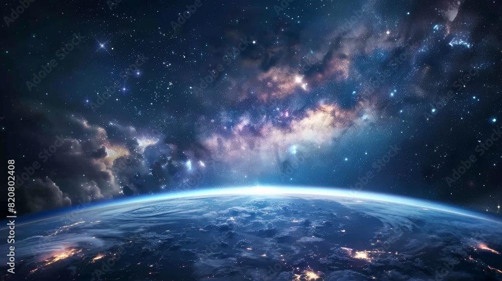 Fototapeta premium Stunning galactic view from outer space impressive space exploration