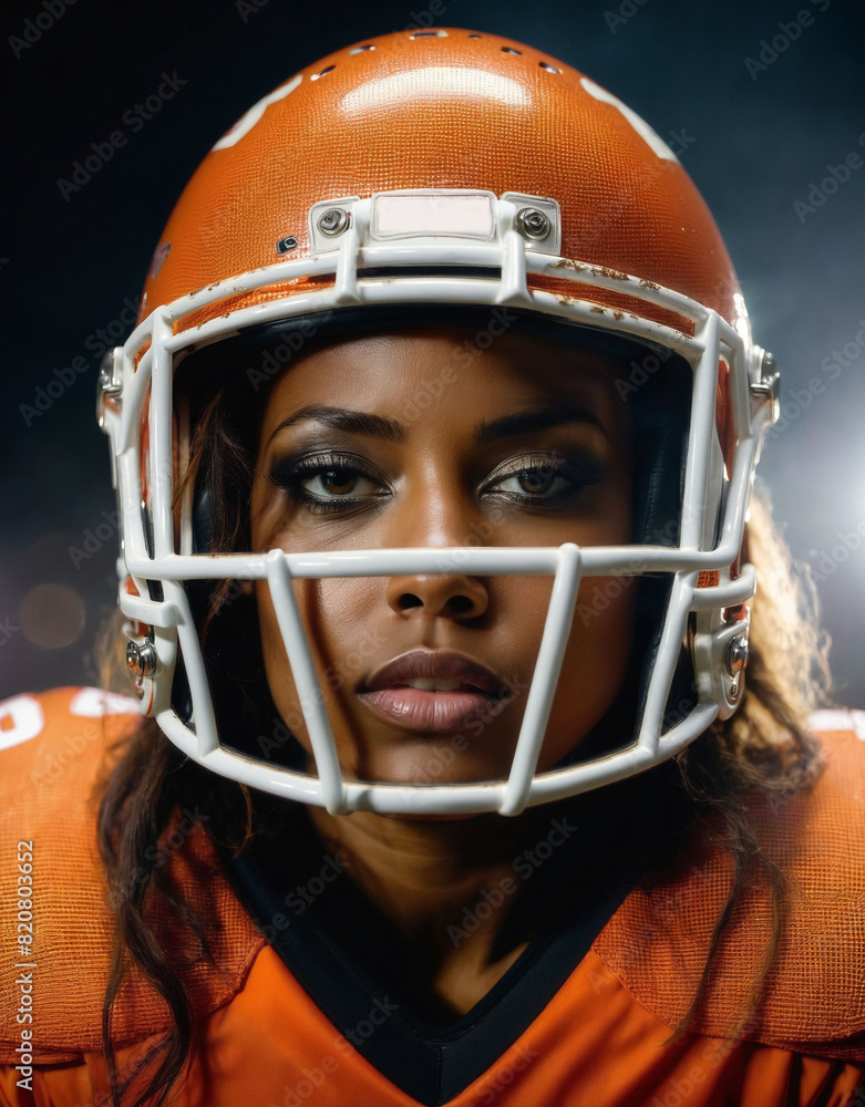 A Woman Football Player on the Stadium: Power, Determination, and Sporting Excellence A Woman Football Player on the Stadium: Power, Determination, and Sporting Excellence