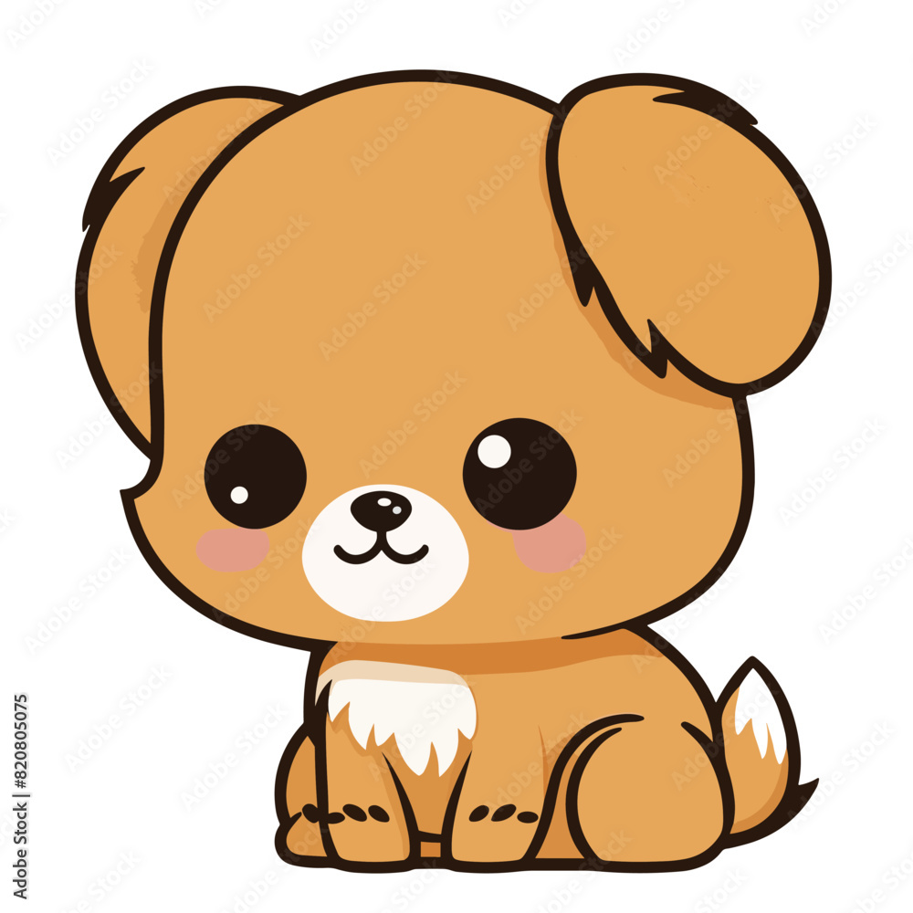 Cute cartoon puppy isolated on a white background. Cute cartoon puppy isolated on a white background.