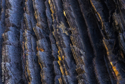 Jagged rock formations in Cantabria with striking textures