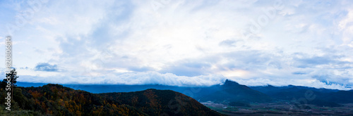 Autumn sunset in La Vall D En Bas, La Garrotxa, Spain