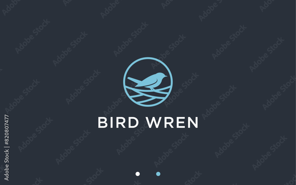 nest with wren logo design vector silhouette illustration nest with wren logo design vector silhouette illustration