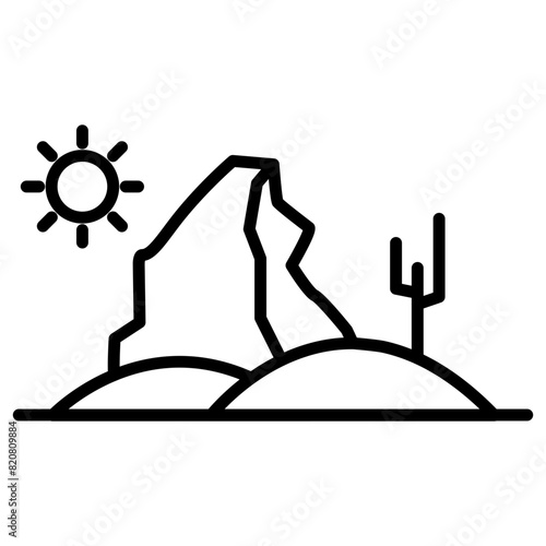 Desert Day Landscape Icon