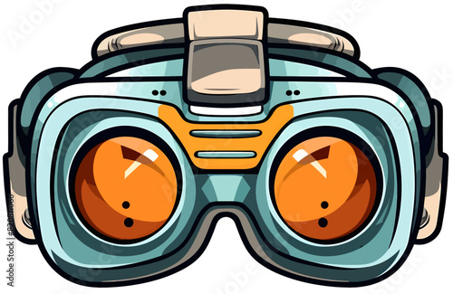 Vector illustration of a pair of old-fashioned goggles against a white background