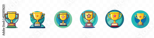 prize award golden trophy, Winner's trophy icon. trophy icon in trendy flat style, Trophy cup line icon, Best champions cup trophy, Champion cup outline icon. 